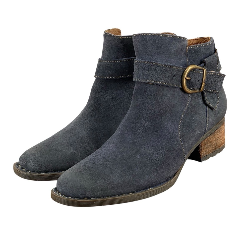 Born Morocco Bootie Navy Rust Distressed Suede Women's Size 8